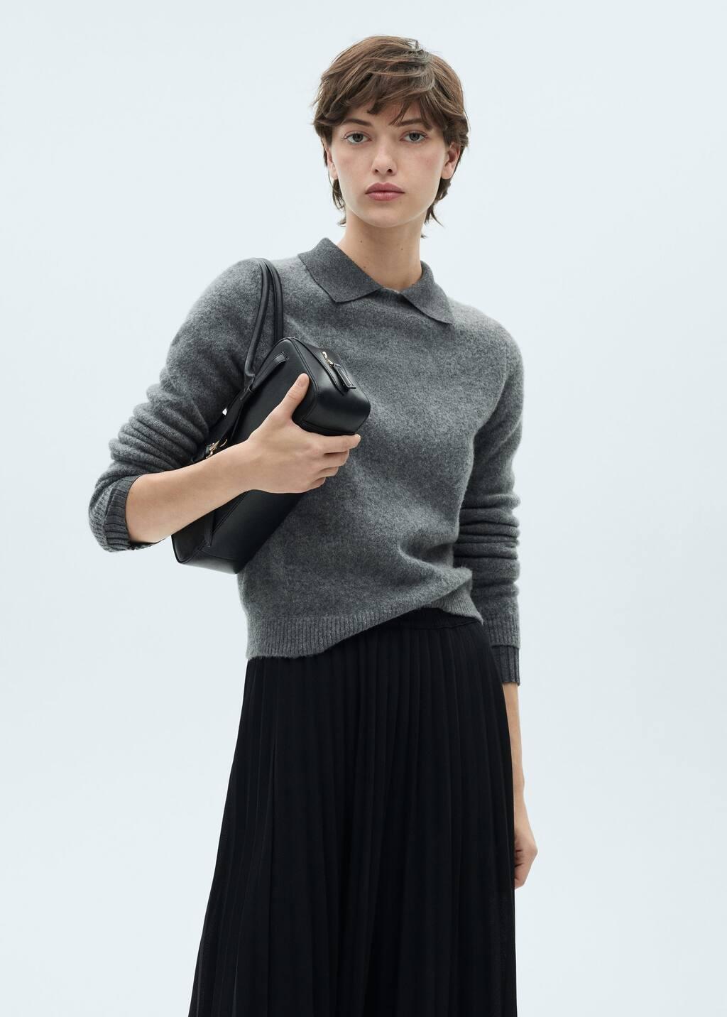 Black Long Pleated Skirt, , large image number 1