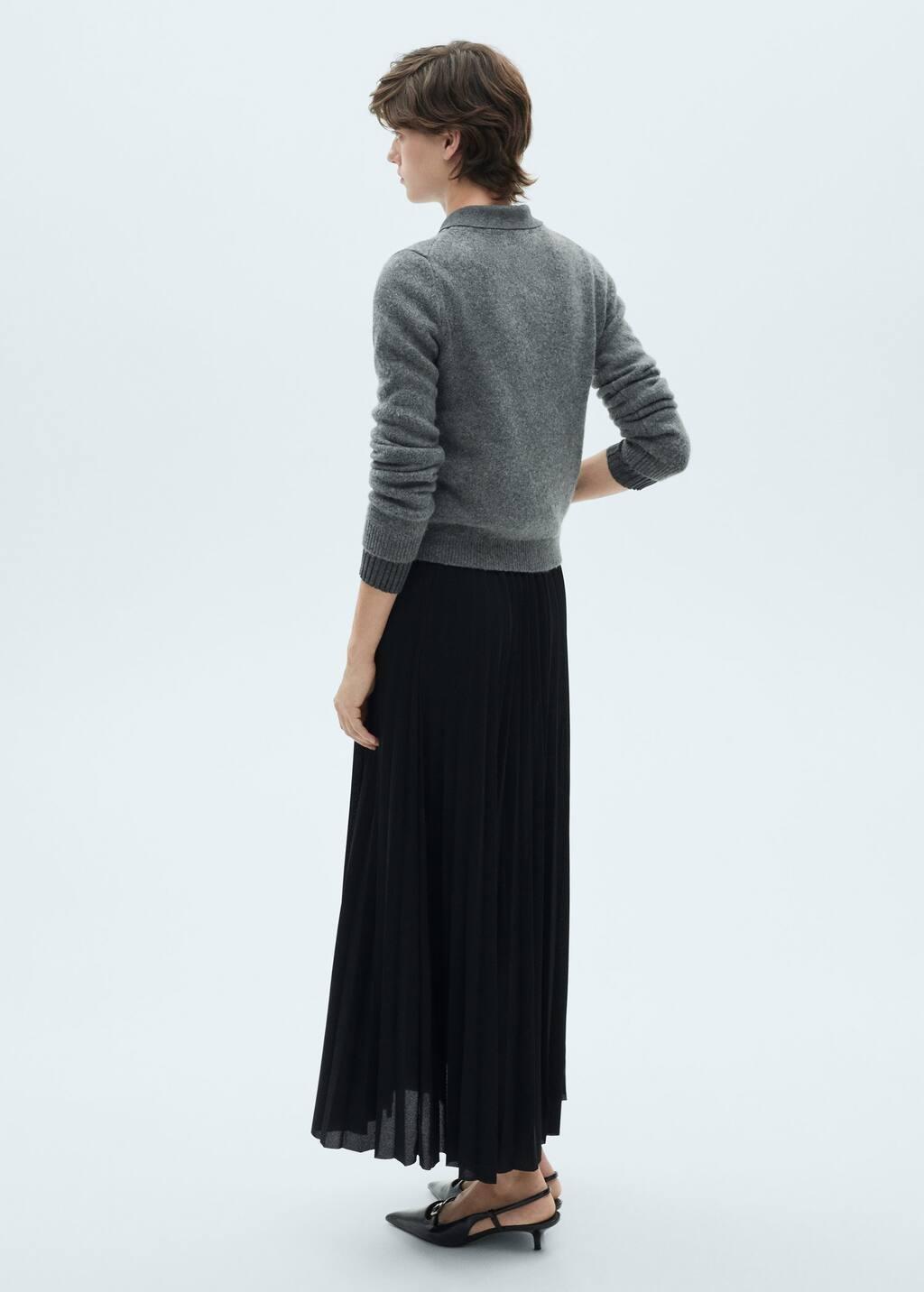 Black Long Pleated Skirt, , large image number 4