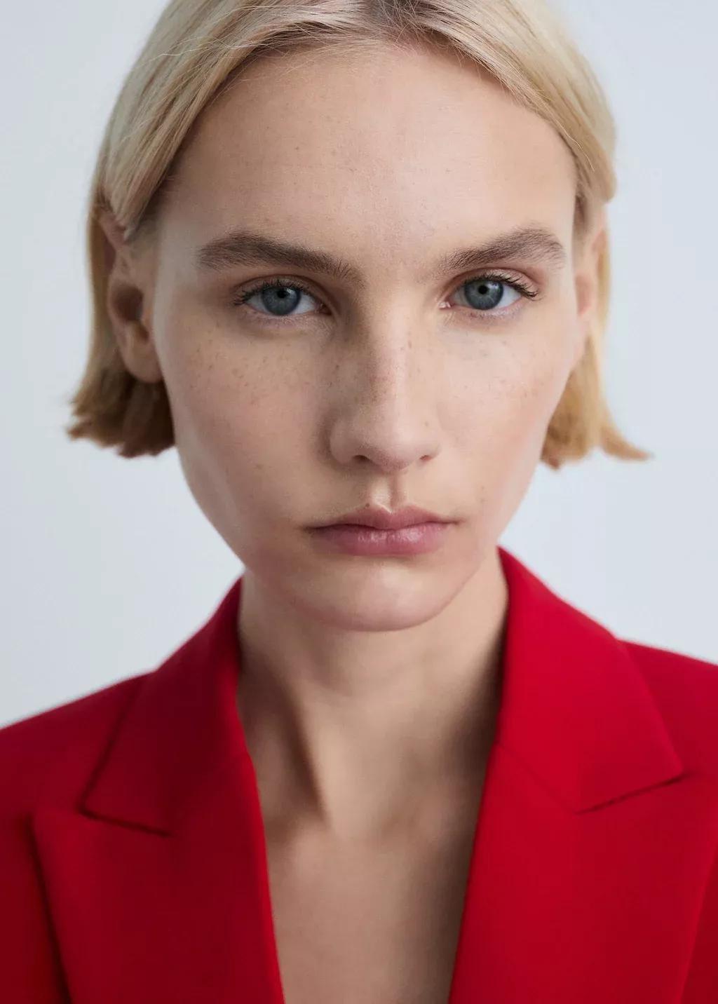 Red Plain Suit Jacket, Red, large image number 1