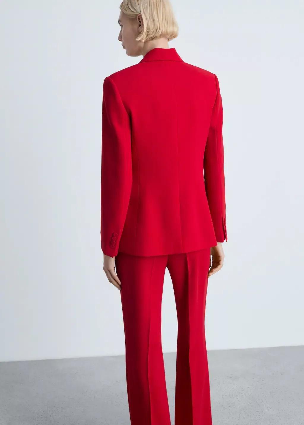 Red Structured Suit Jacket, Red, large image number 9