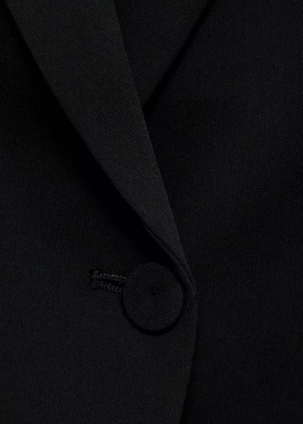 Black Structured Suit Jacket, Black, large image number 8