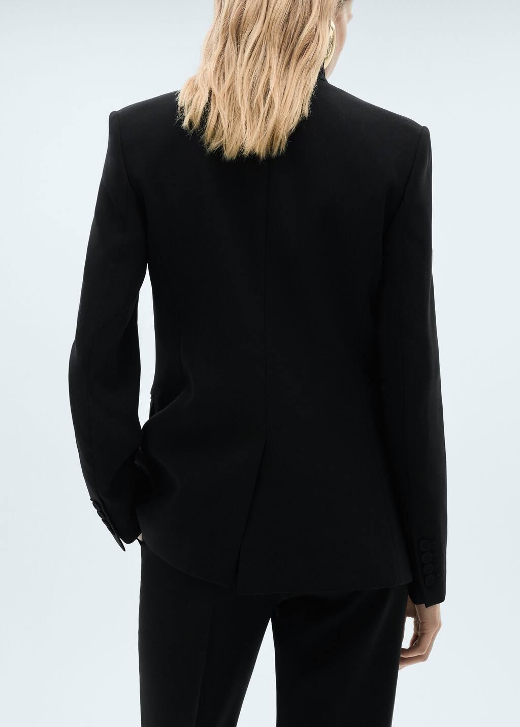 Black Structured Suit Jacket, Black, large image number 11