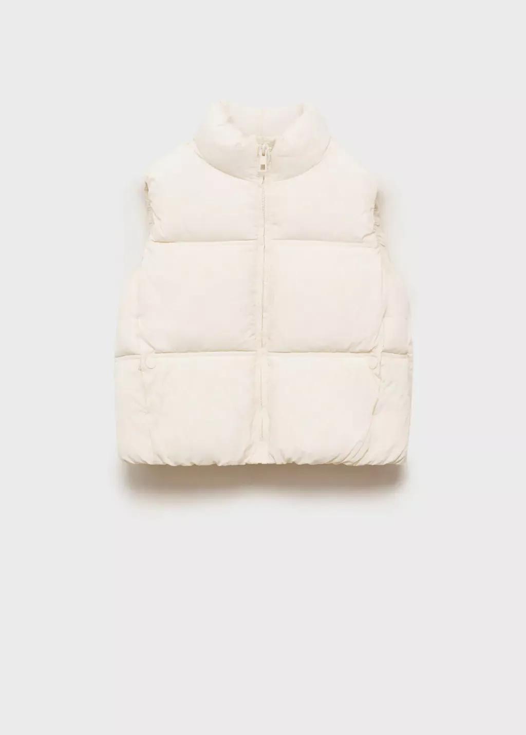 Beige Quilted Gilet, Kids Girl, , large image number 4