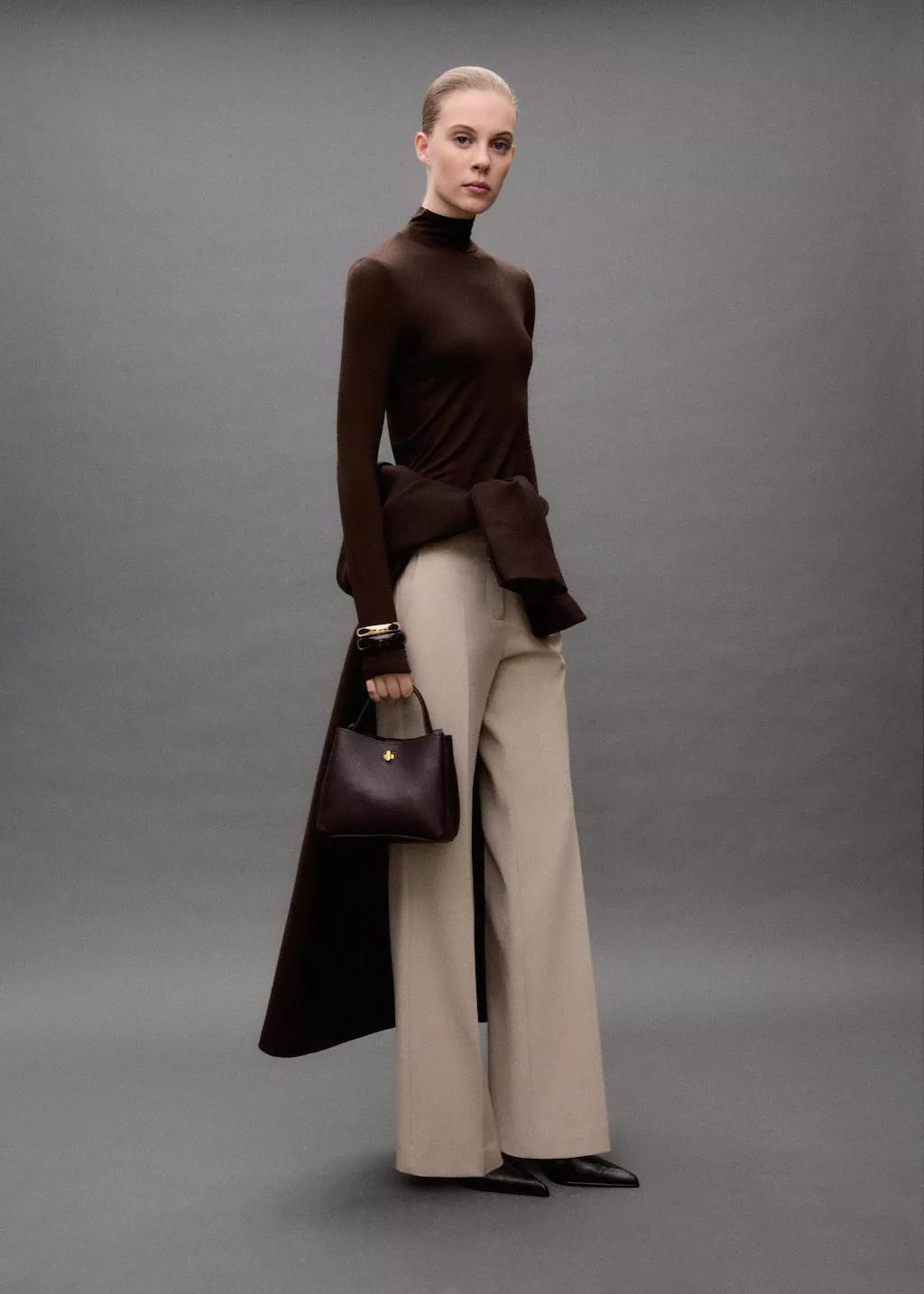 Beige Mid-Rise Flare Trousers, , large image number 4