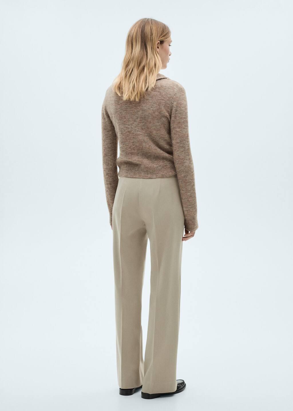 Beige Mid-Rise Flare Trousers, , large image number 6