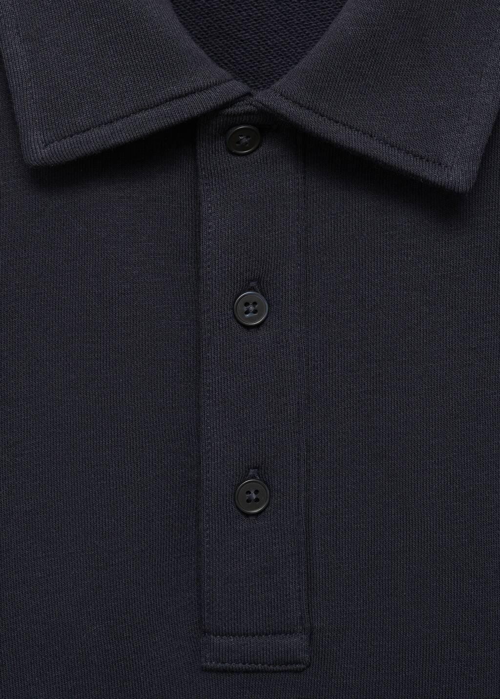 Navy Regular-Fit Cotton Polo Shirt, , large image number 5