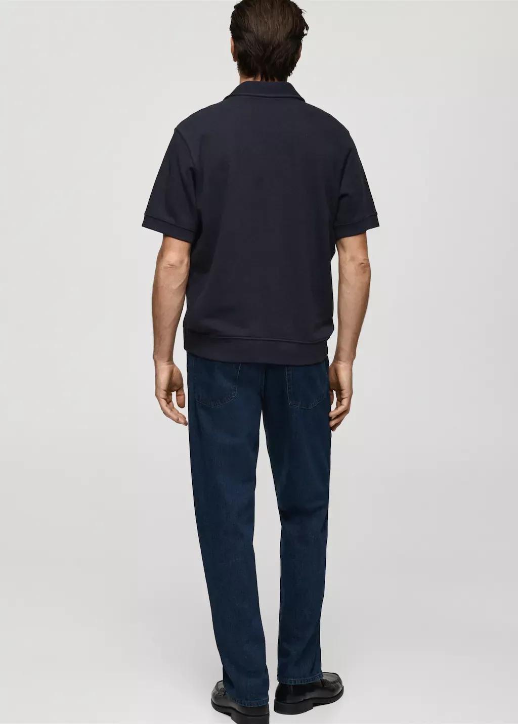Navy Regular-Fit Cotton Polo Shirt, , large image number 6