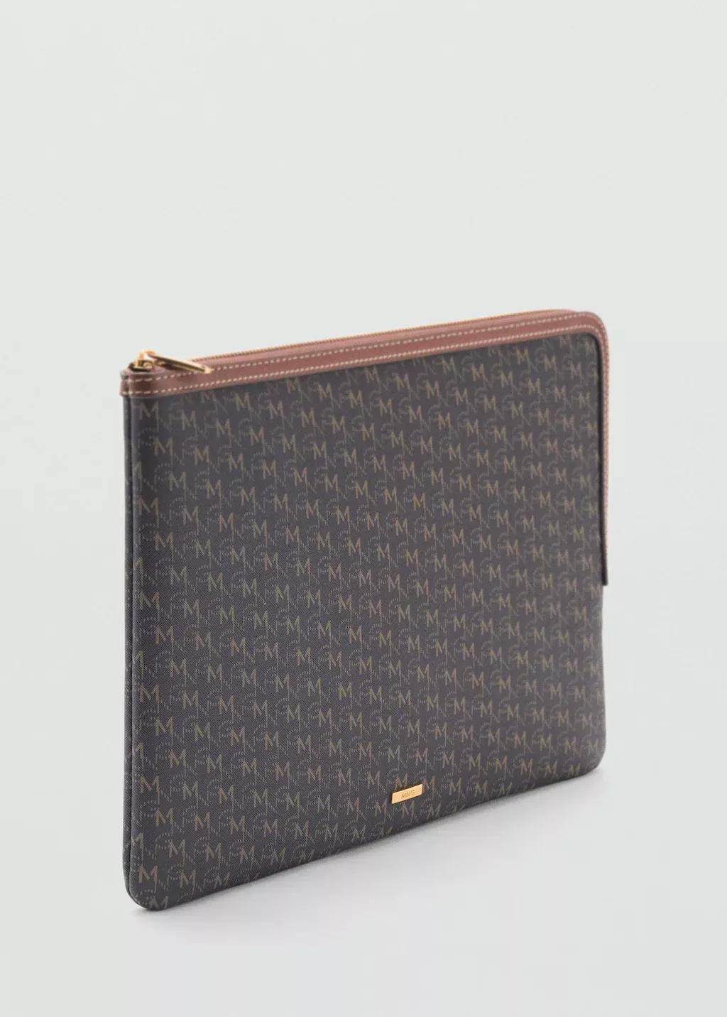 Brown Laptop Case With Printed Logo, , medium