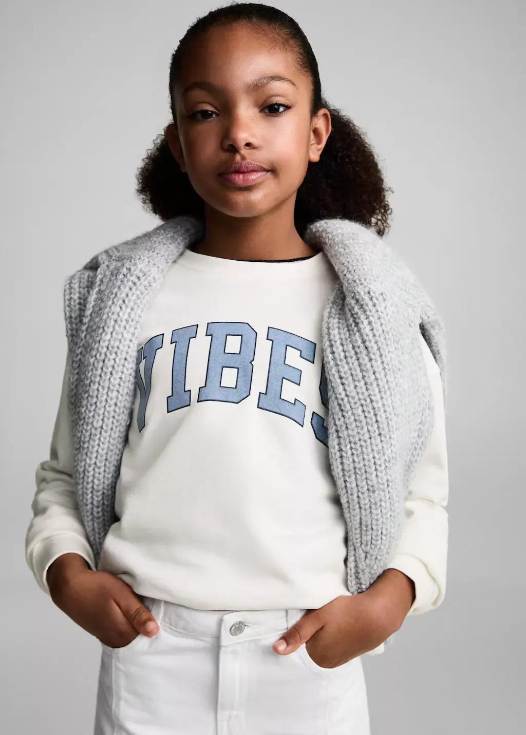 White Denim Mini-Skirt, Kids Girl, , large image number 0