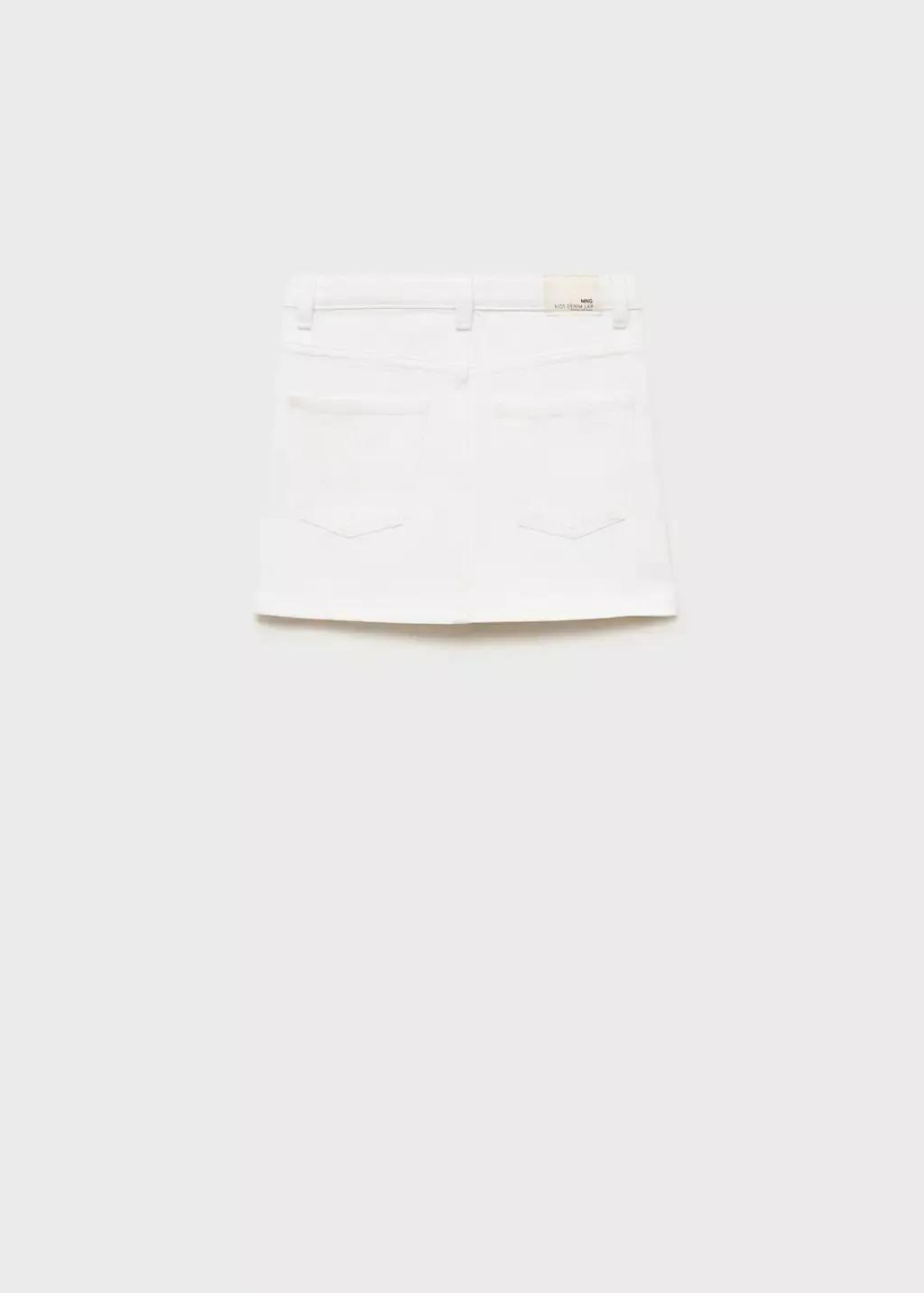 White Denim Mini-Skirt, Kids Girl, , large image number 3