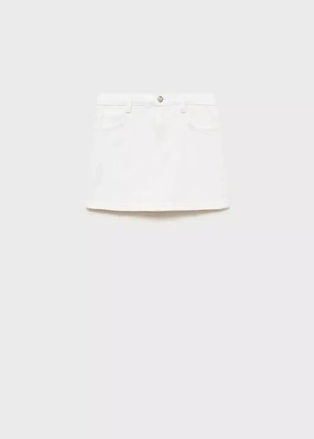White Denim Mini-Skirt, Kids Girl, , large image number 4
