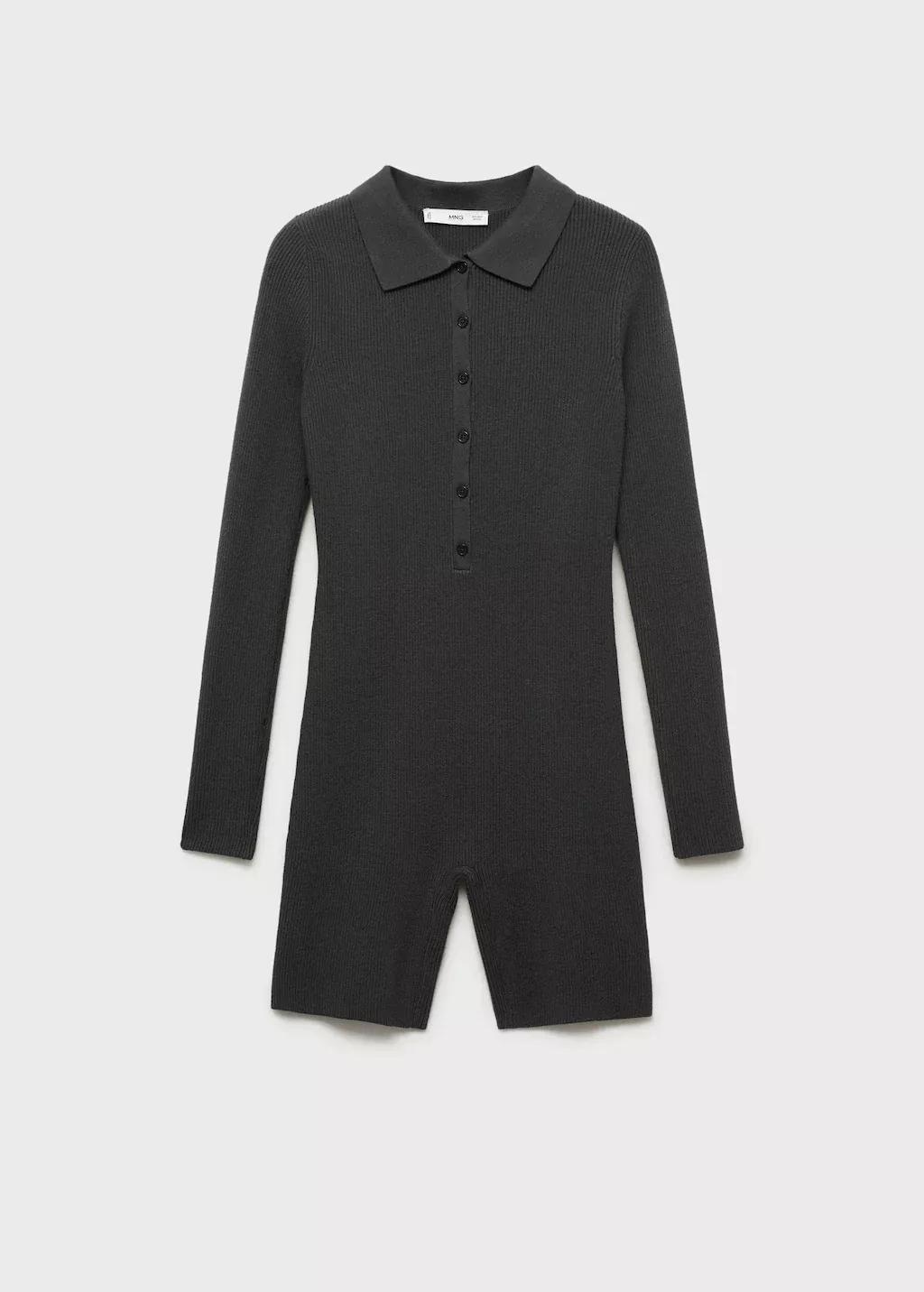 Grey Polo-Neck Jumpsuit, , medium
