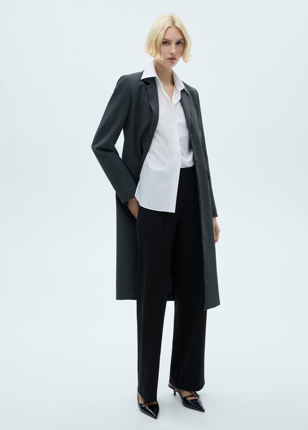 Black Straight Knitted Trousers, , large image number 3