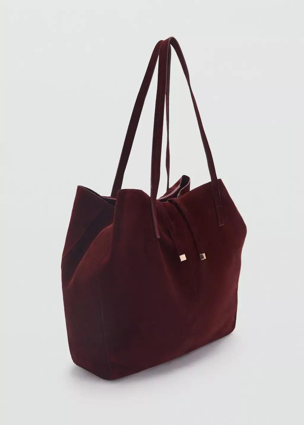 Red Suede Shopper Bag, , medium