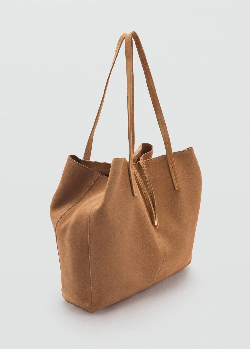 Brown Suede Shopper Bag, , medium
