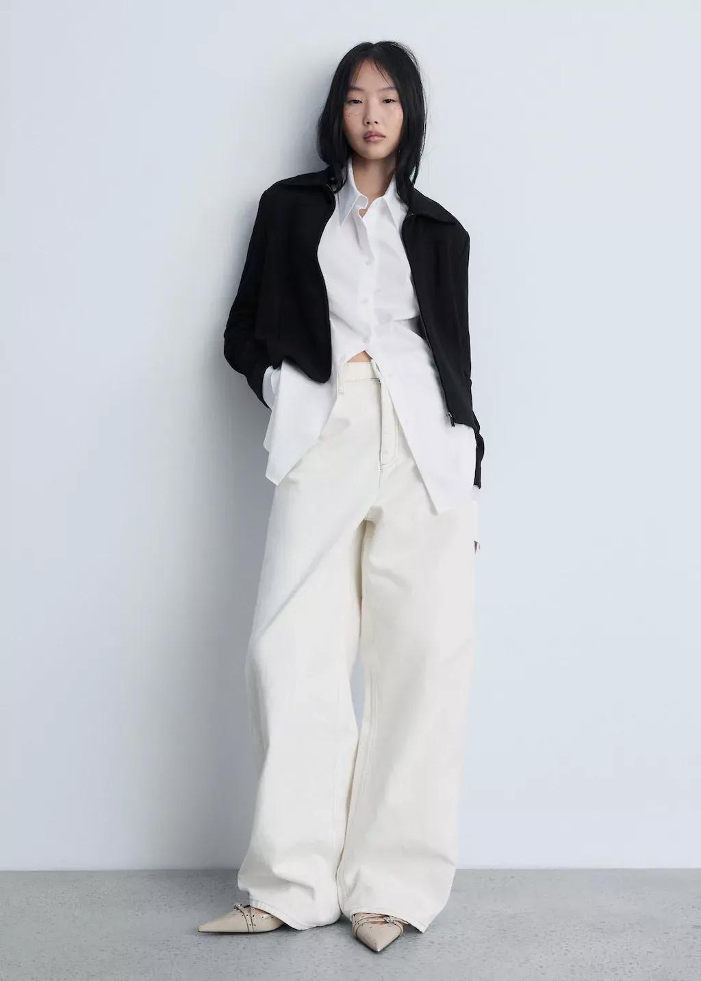 Black Plain Casual Jacket, , large image number 3