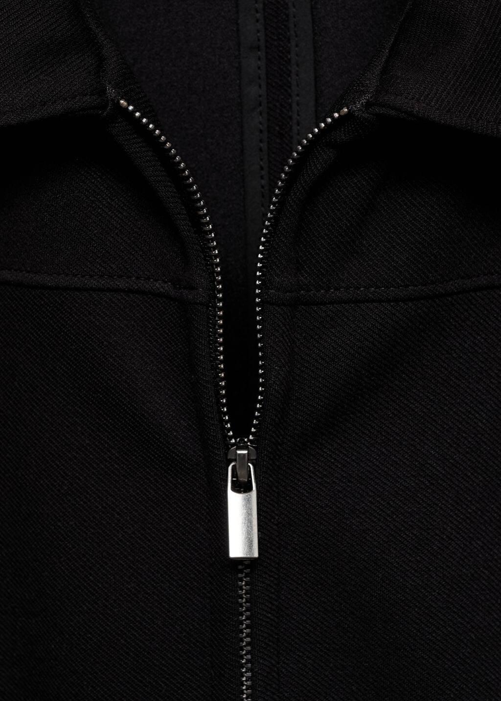 Black Plain Casual Jacket, , large image number 5