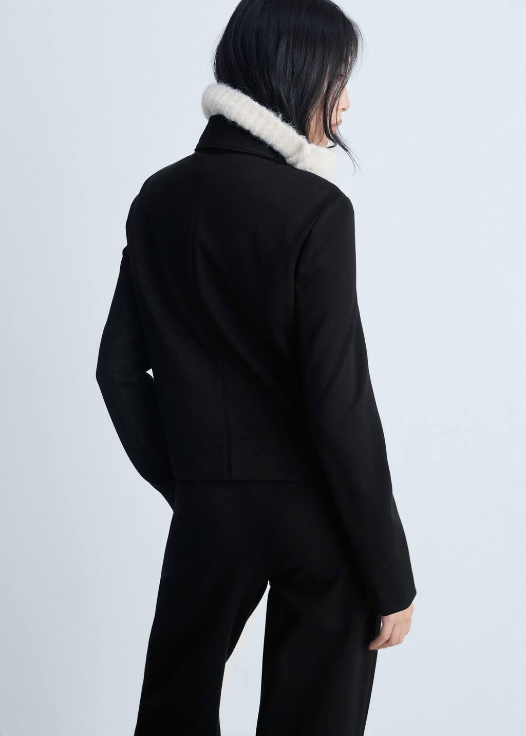 Black Plain Casual Jacket, , large image number 7