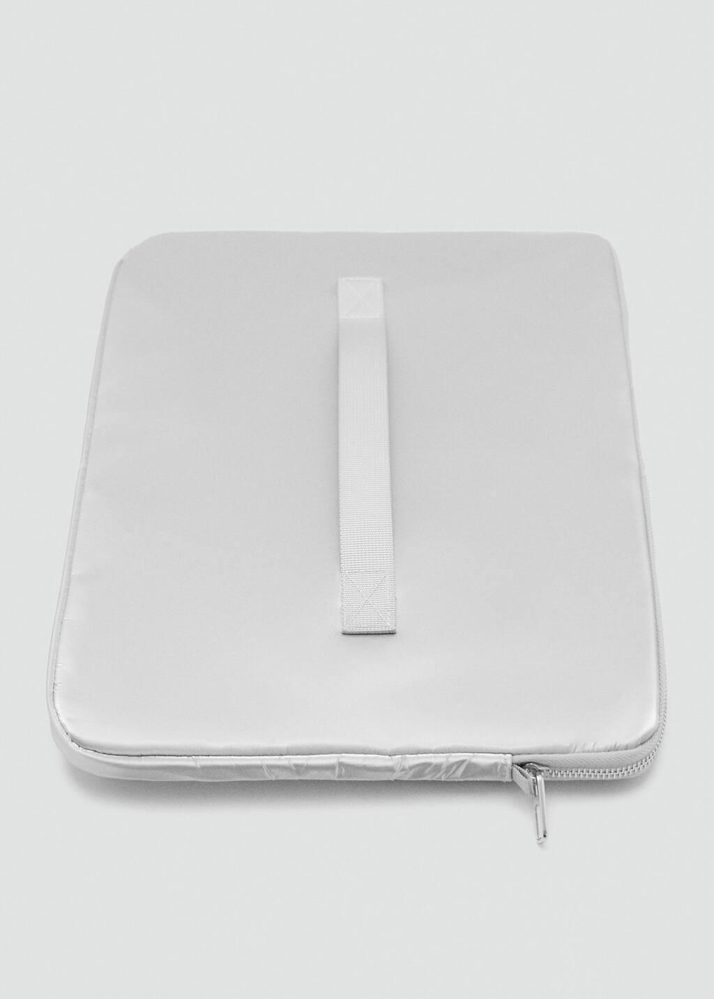 Silver Nylon Laptop Case, Silver, large image number 1