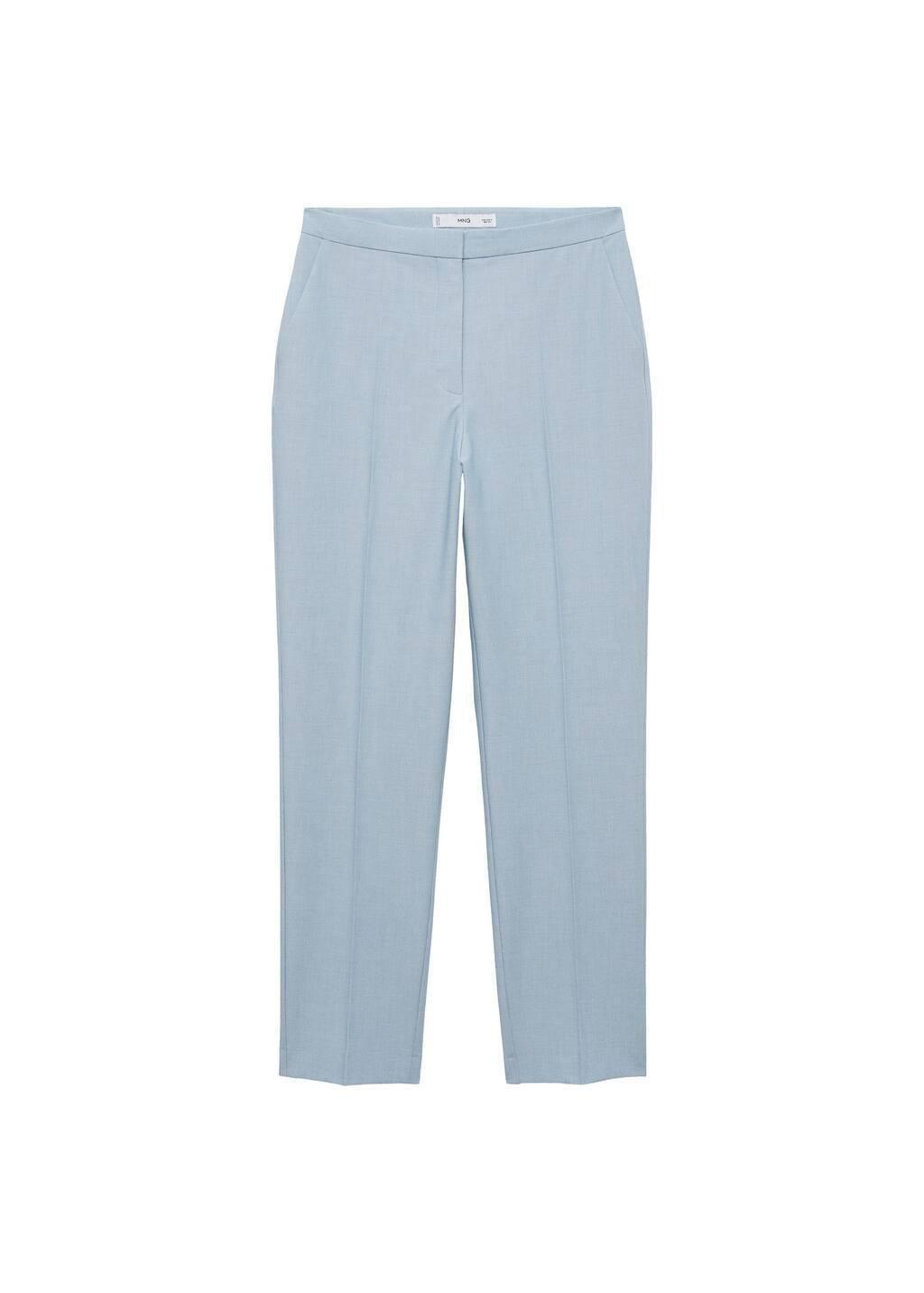 Blue Lt Pastel Straight Suit Trousers, , large image number 2