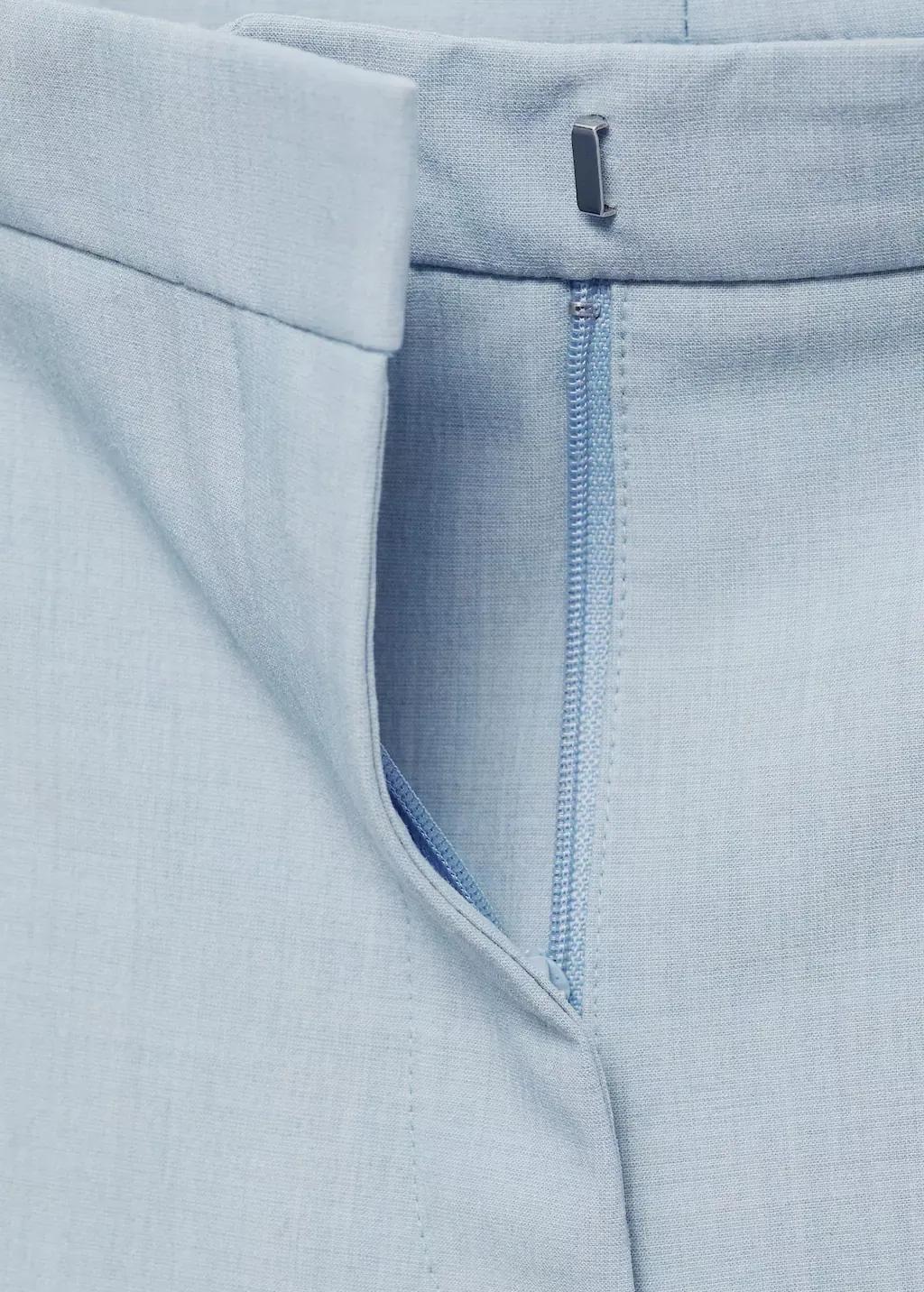 Blue Lt Pastel Straight Suit Trousers, , large image number 3