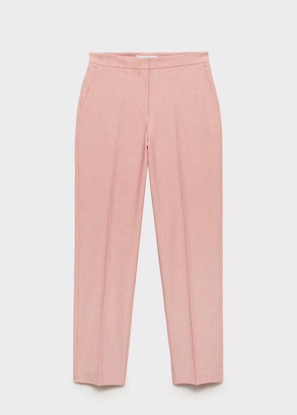 Pink Lt Pastel Straight Suit Trousers, , large image number 4