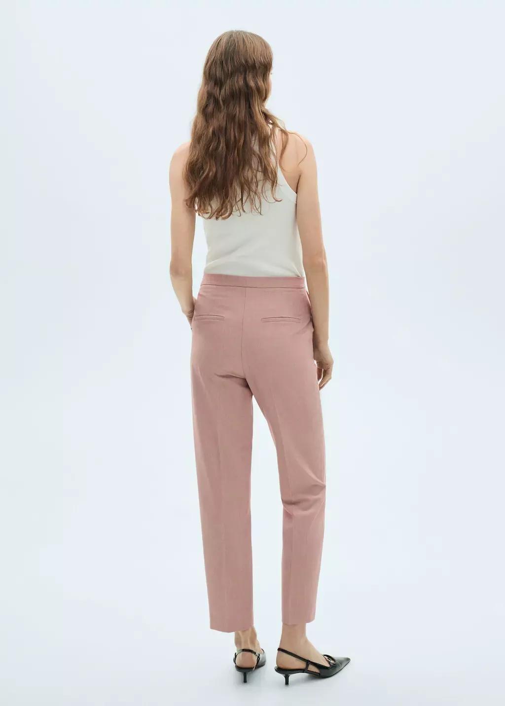 Pink Lt Pastel Straight Suit Trousers, , large image number 5