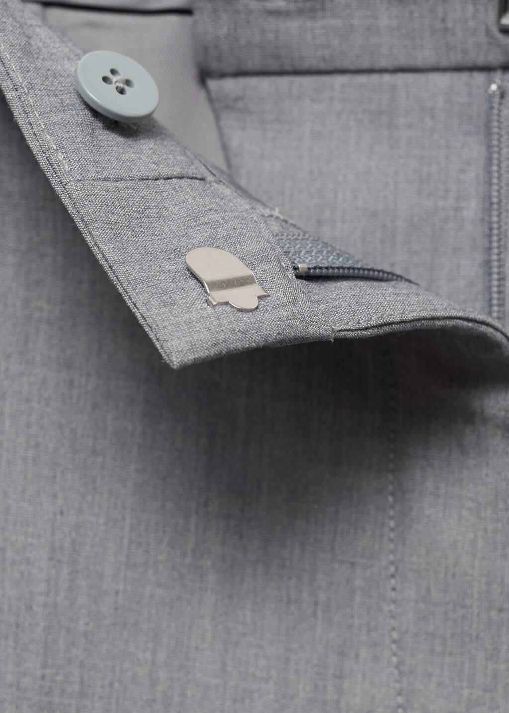 Grey Straight Suit Trousers, , large image number 1