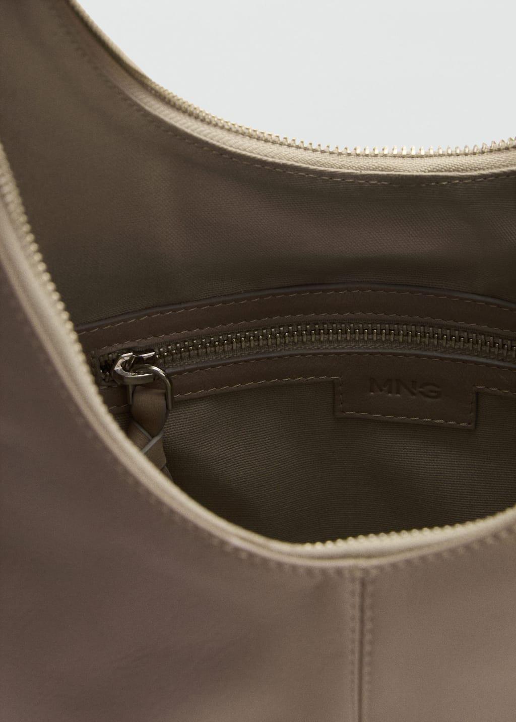Grey Lt Pastel Half-Moon Leather Bag, Light Pastel Grey, large image number 3