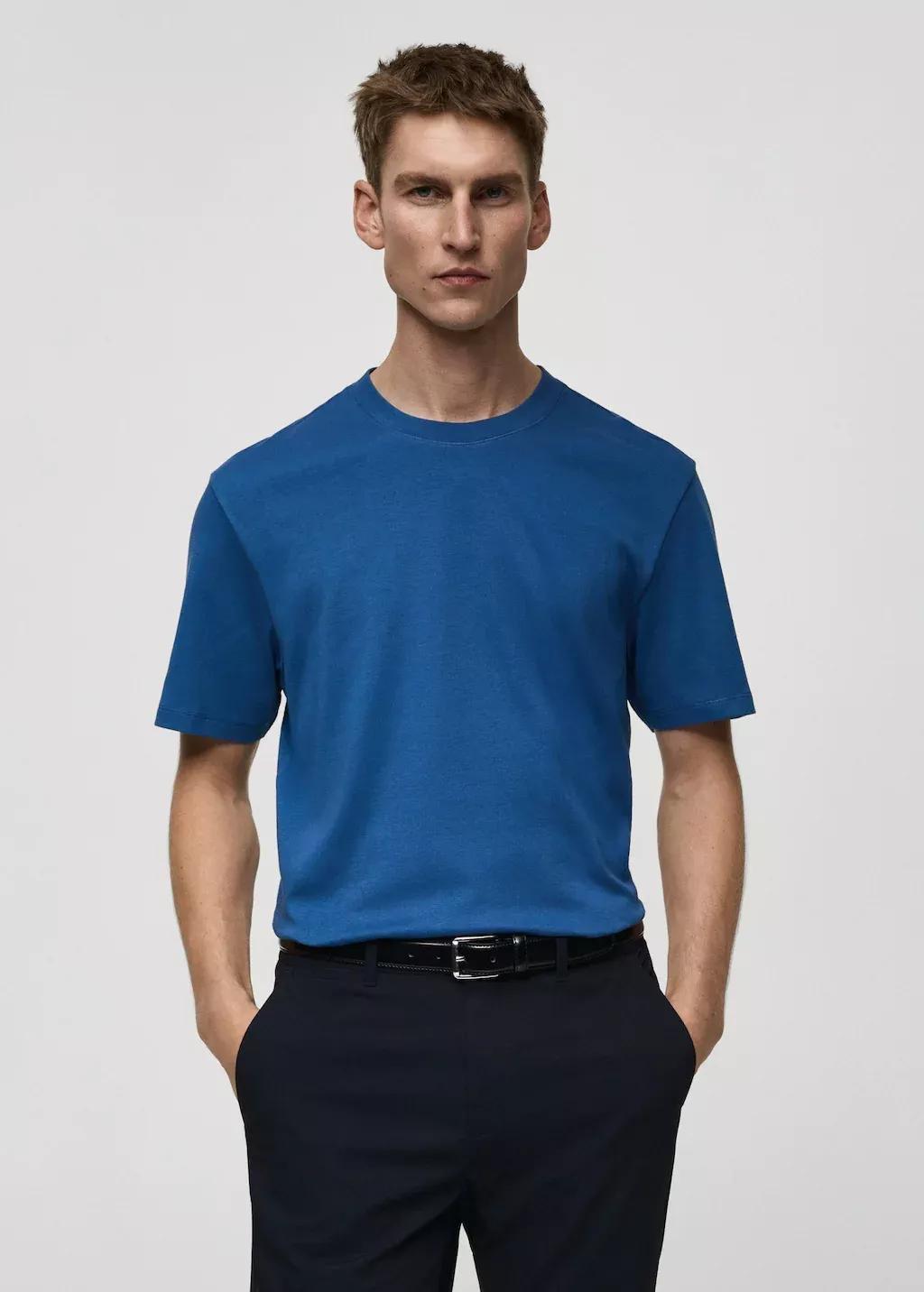 Blue Medium Weight Regular Fit T-Shirt, , large image number 0