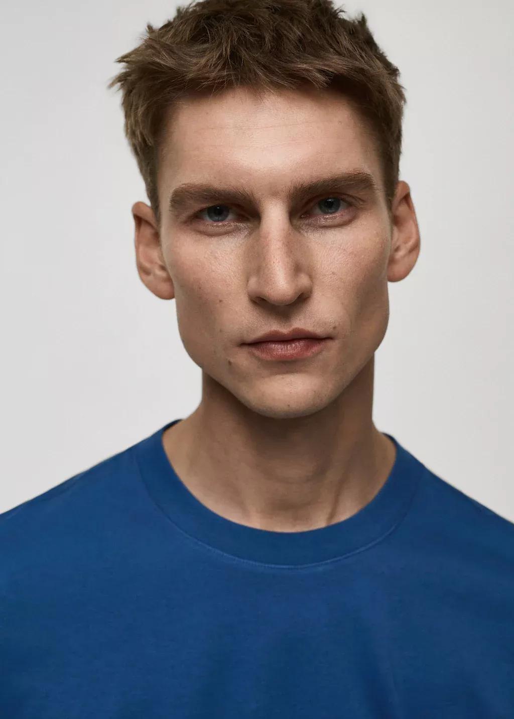 Blue Medium Weight Regular Fit T-Shirt, , large image number 1