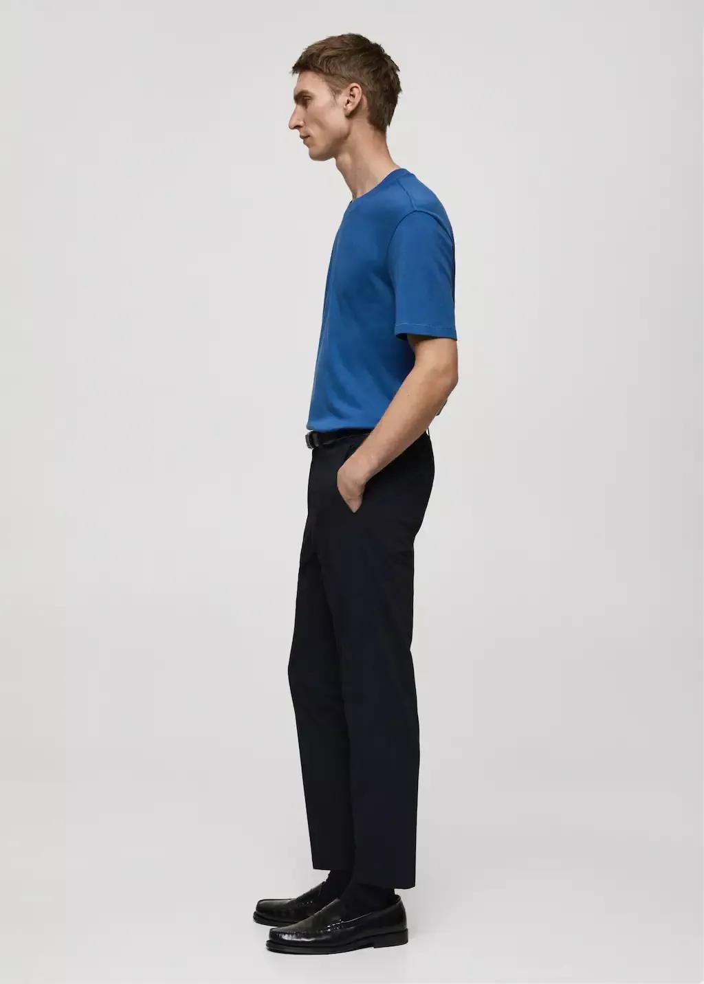 Blue Medium Weight Regular Fit T-Shirt, , large image number 3