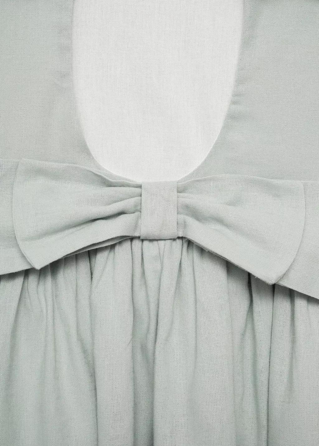 Blue Bow Linen Dress, Kids Girl, , large image number 3