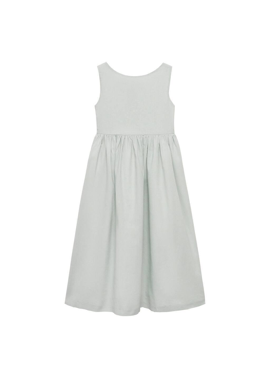 Blue Bow Linen Dress, Kids Girl, , large image number 5