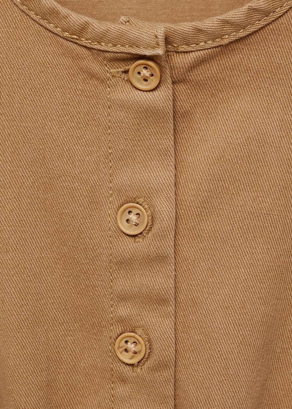 Brown Buttoned Long Jumpsuit, Baby Girl, , large image number 1