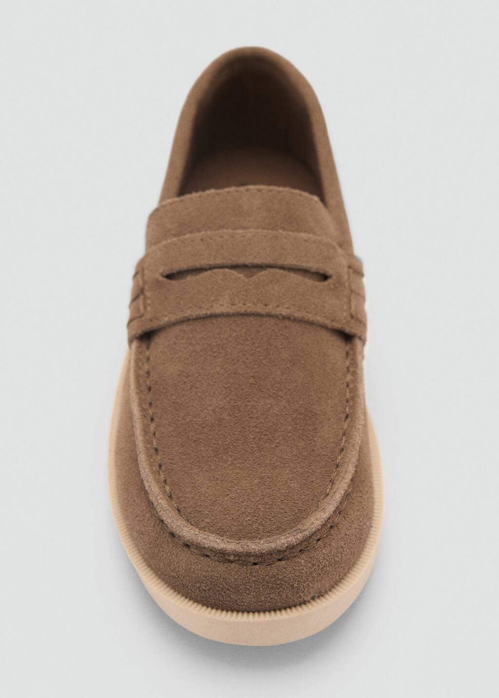 Brown Lt Pastel Suede Leather Loafers, Kids Boy, , large image number 1