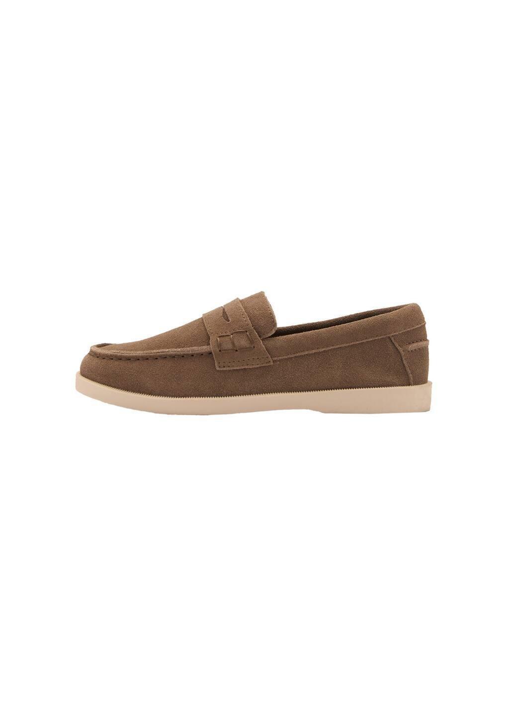 Brown Lt Pastel Suede Leather Loafers, Kids Boy, , large image number 2