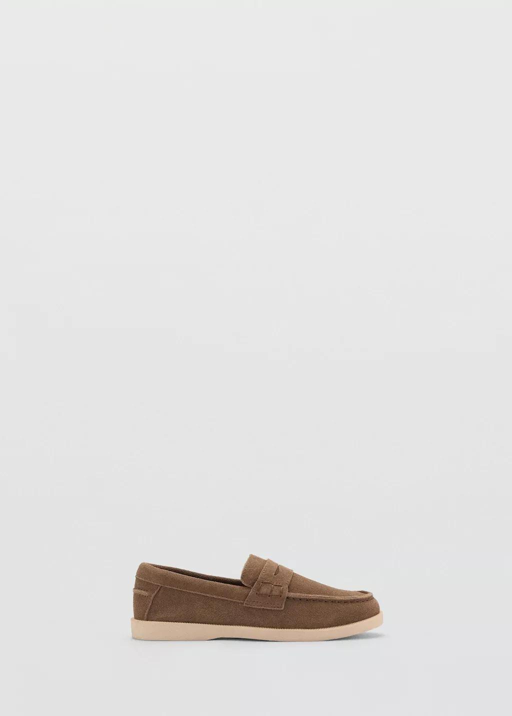Brown Lt Pastel Suede Leather Loafers, Kids Boy, , large image number 4