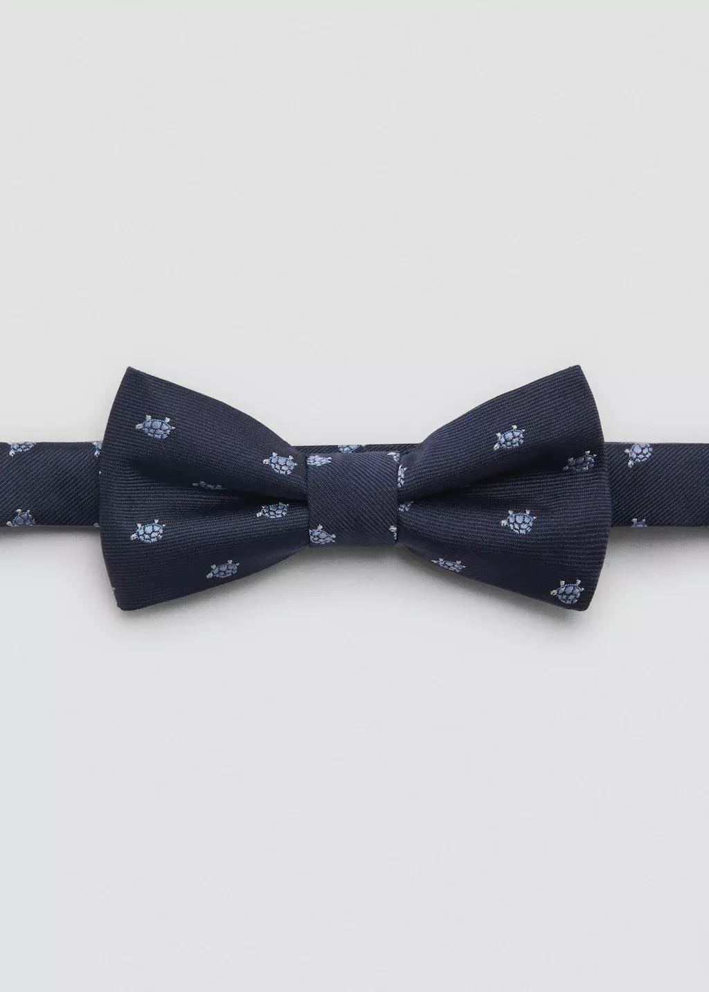 Navy Printed Bow Tie, Kids Boy, Navy, large image number 3