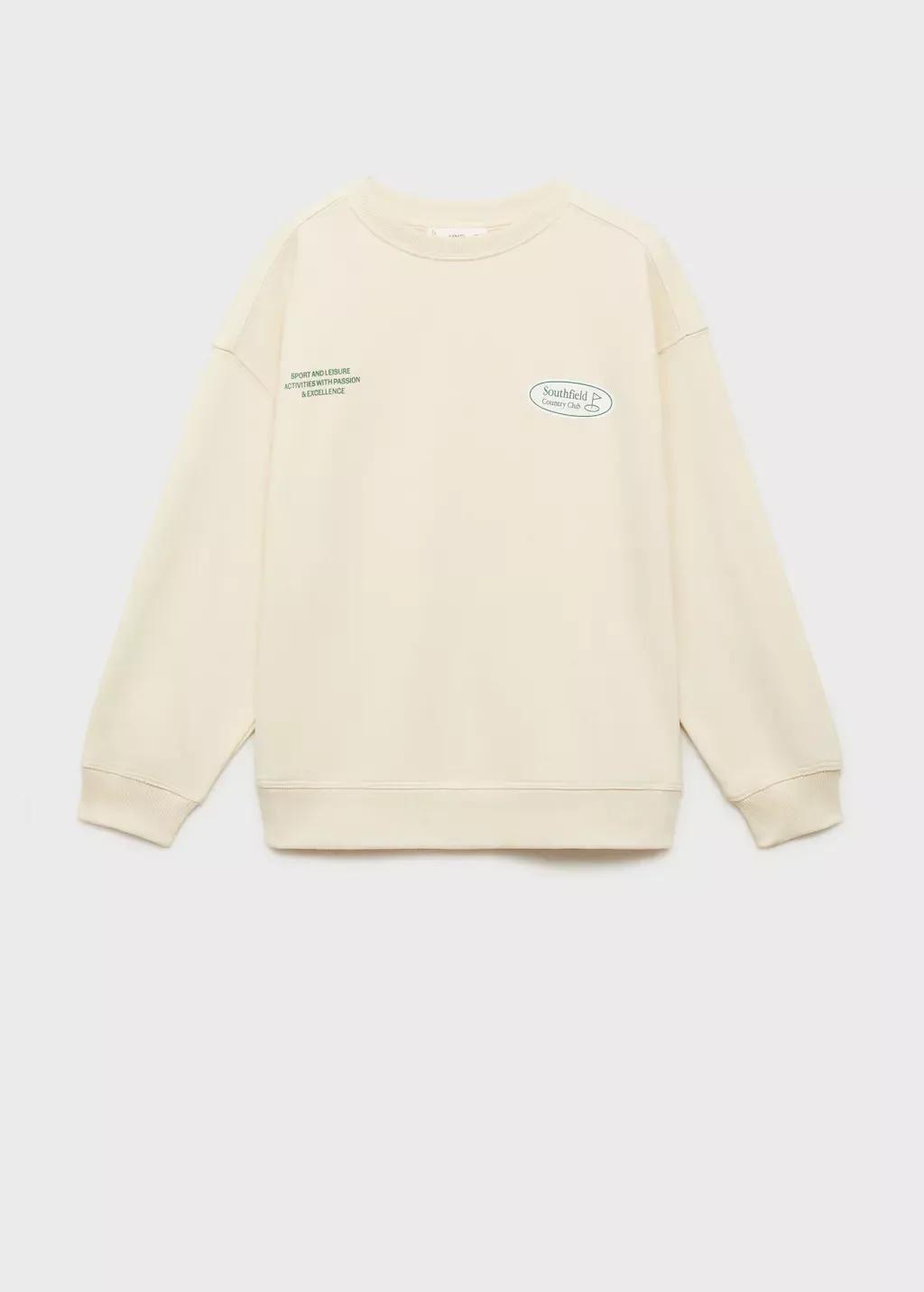 Beige 100% Cotton Sweatshirt, Kids Boy, , medium