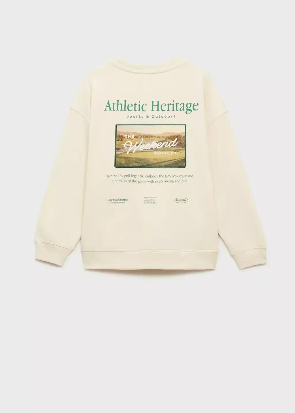 Beige 100% Cotton Sweatshirt, Kids Boy, Light Beige, large image number 2