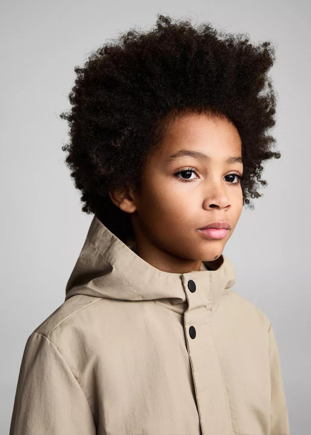 Brown Lt Pastel Hooded Parka, Kids Boy, , large image number 1