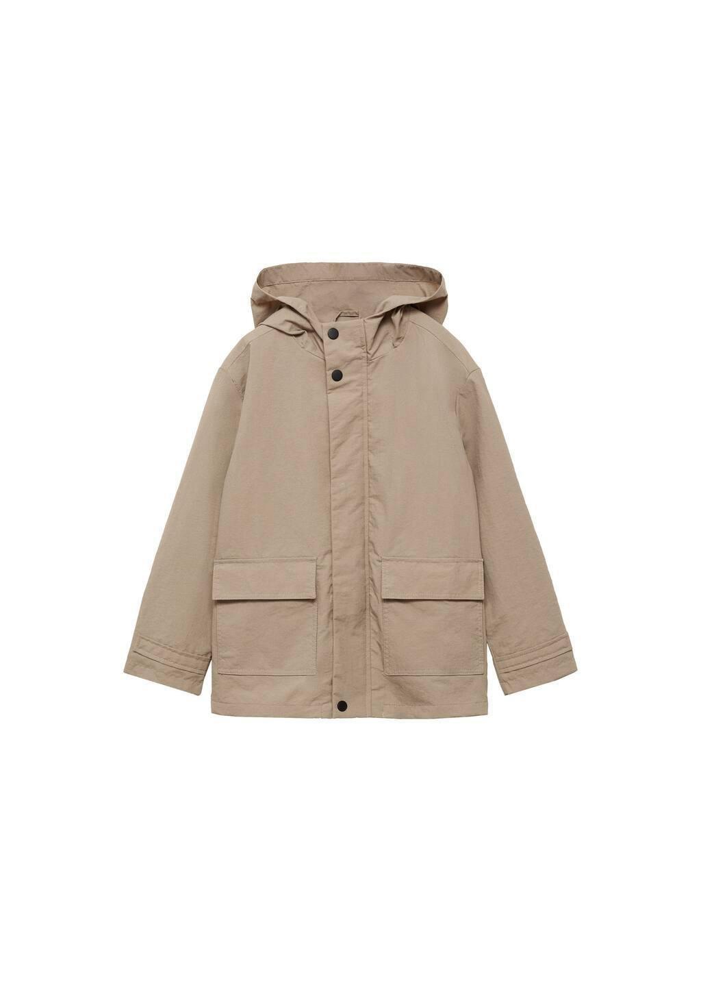 Brown Lt Pastel Hooded Parka, Kids Boy, , large image number 2