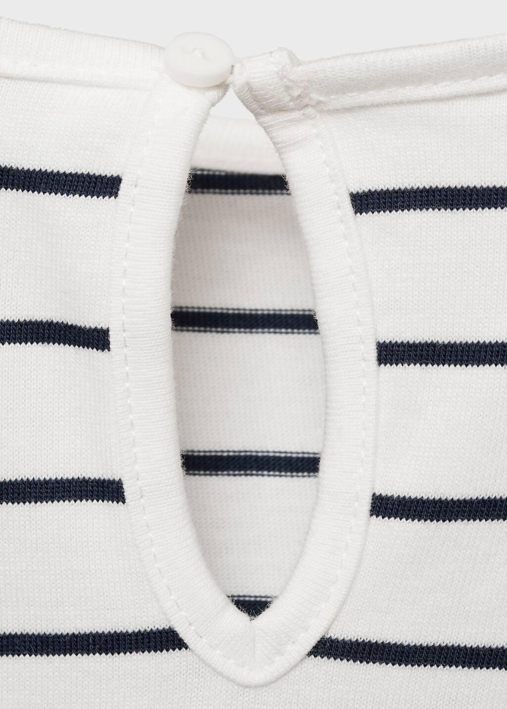 White Striped Cotton Dress, Baby Girl, , large image number 3