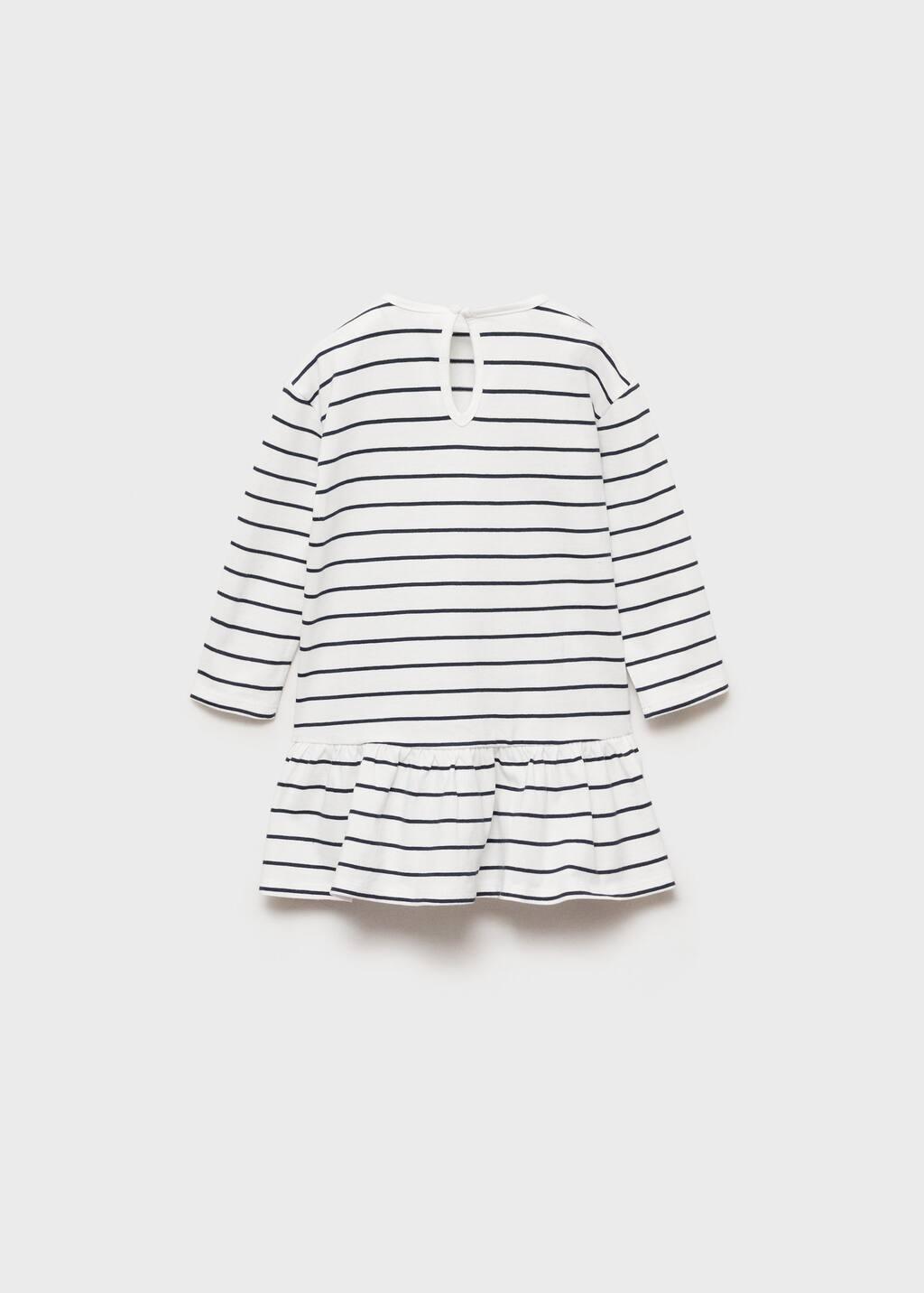 White Striped Cotton Dress, Baby Girl, , large image number 5