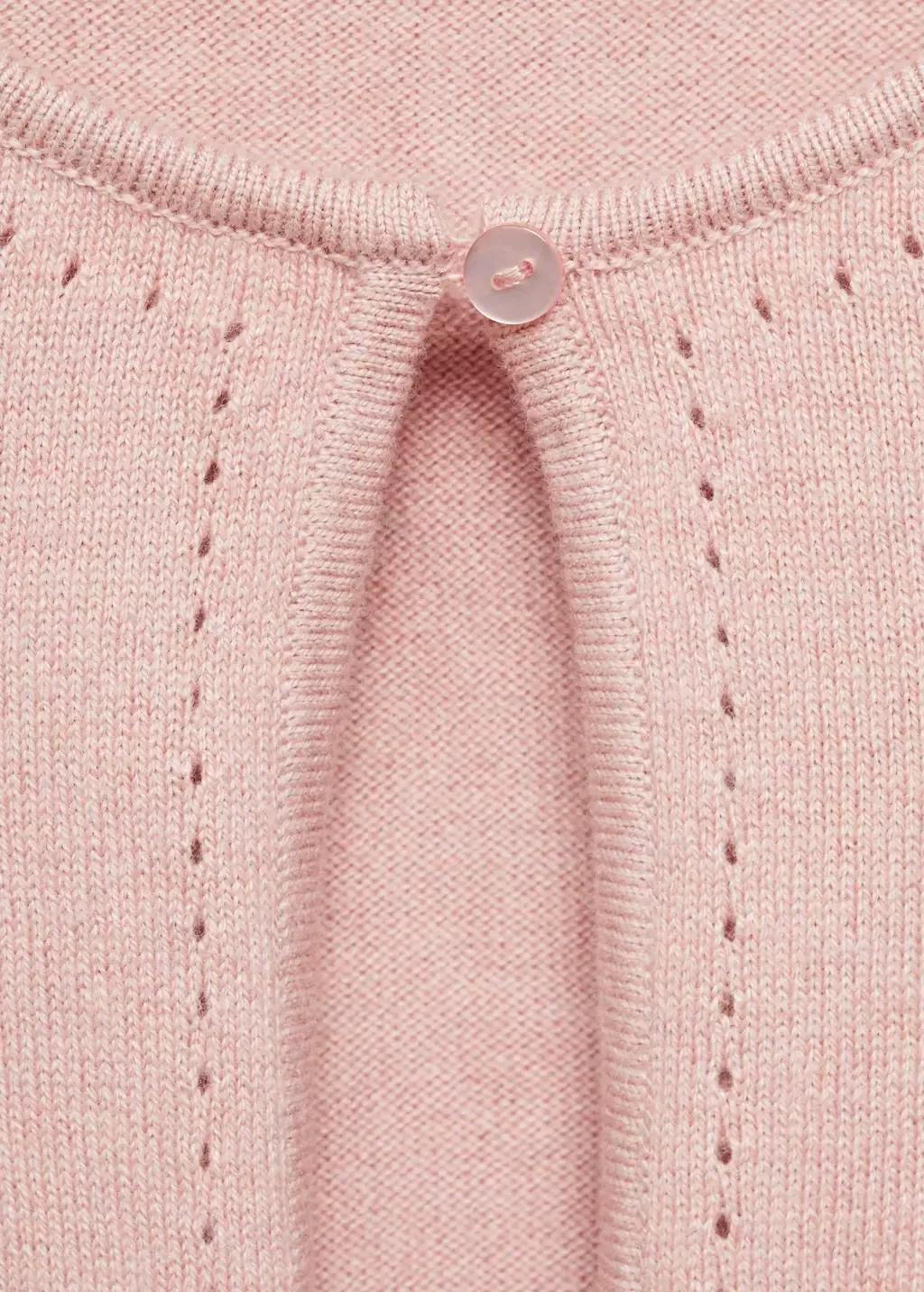 Pink Lt Pastel Fine Knit Cotton Cardigan, Kids Girl, , large image number 2