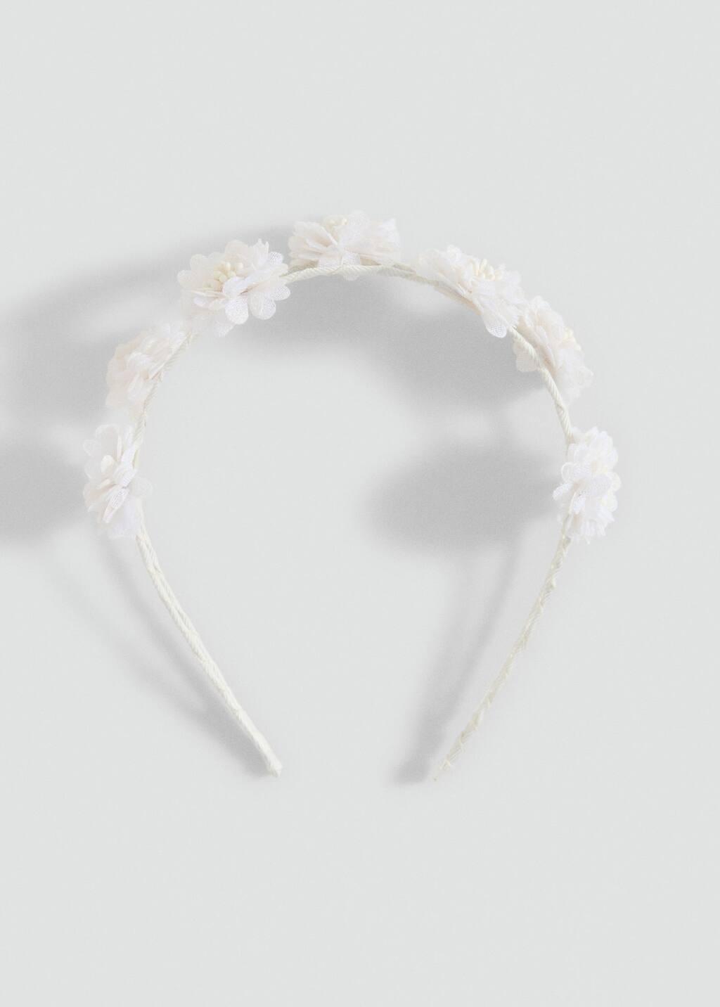 Beige Flower Hairband, Kids Girl, Light Beige, large image number 4