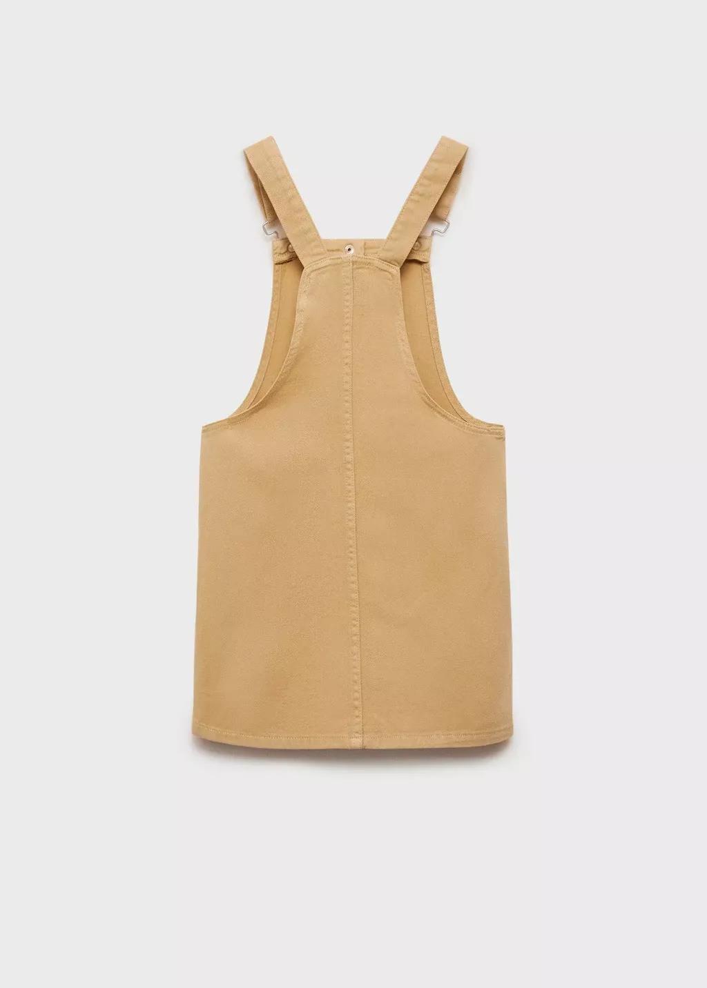 Brown Short Denim Pinafore, Kids Girl, , large image number 4