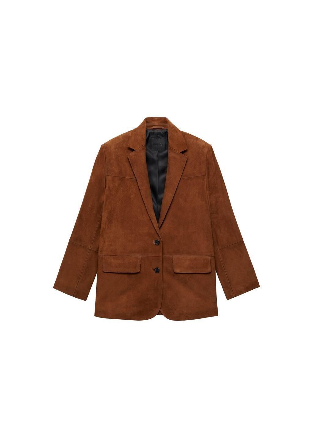 Brown Plain Single Breasted Blazer, , large image number 3