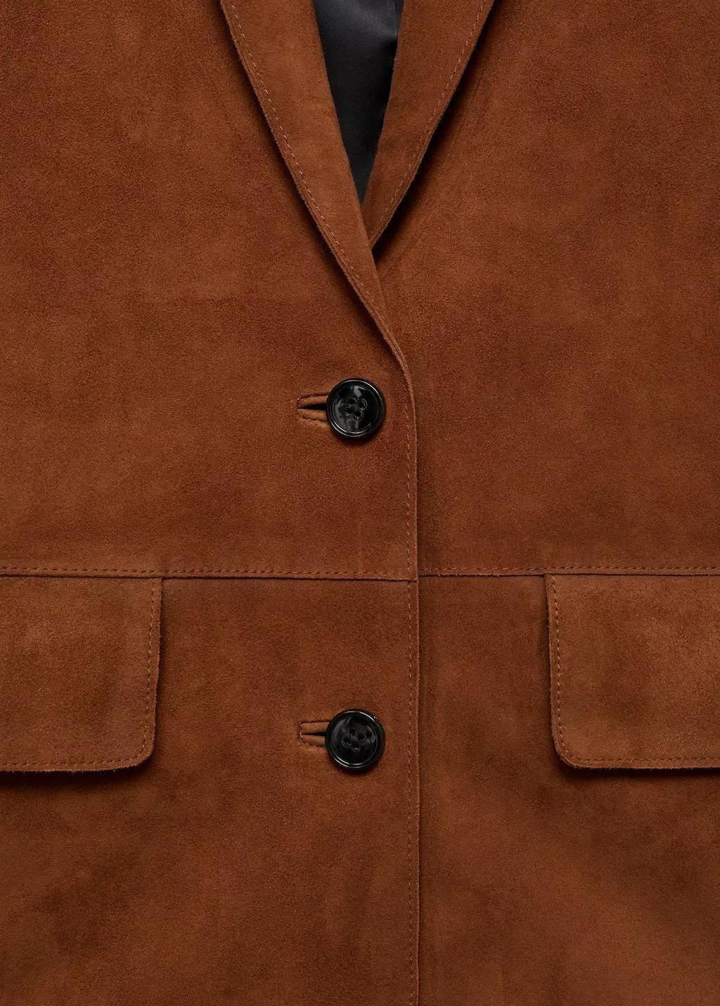 Brown Plain Single Breasted Blazer, , large image number 4